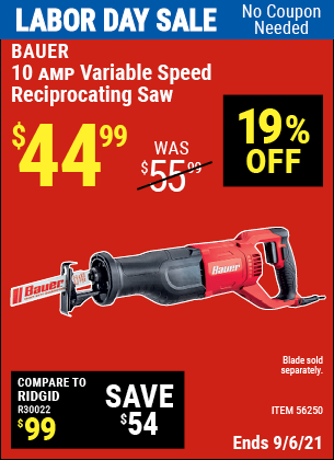 Variable Speed Reciprocating Saw 