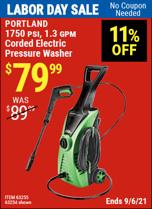 PORTLAND 1750 PSI 1.3 GPM Electric 