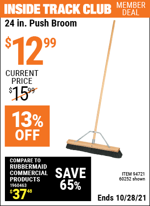 24 in. Heavy Duty Push Broom for $12.99 – Harbor Freight Coupons