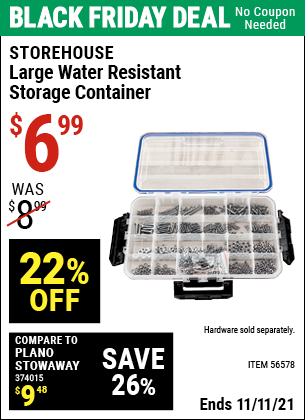 Buy the STOREHOUSE Large Organizer IP55 Rated (Item 56578) for $6.99, valid through 11/11/2021.