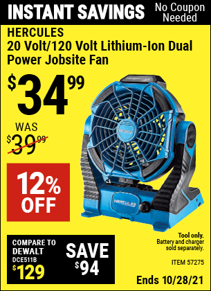 HERCULES 20v/120v Lithium-Ion Dual 