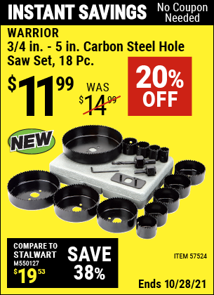 5 in. Carbon Steel Hole Saw Set 