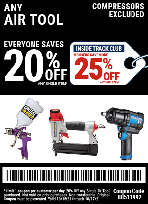 20% off Air Tool (any) (compressor excluded)
