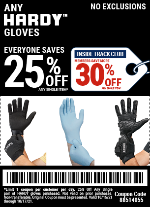 25% off Any Single Pr Hardy Gloves