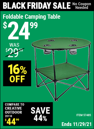 foldable camping table harbor freight