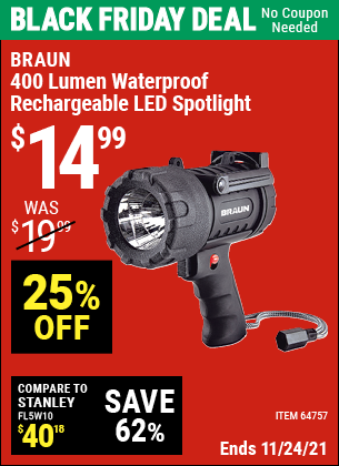 harbor freight rechargeable spotlight