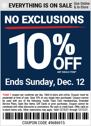 10% Off Single Item No Exclusions, 3 Days Only – Harbor Freight Coupons