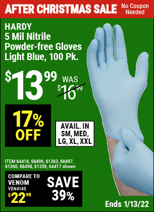 harbor freight nitrile gloves 5 mil