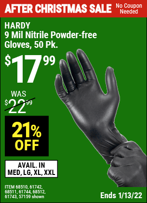 hardy 9 mil nitrile gloves harbor freight