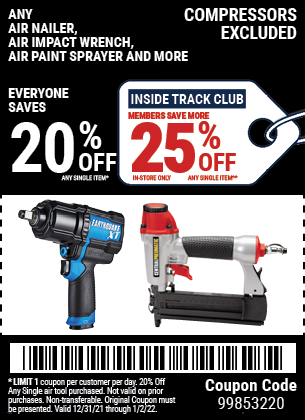 20% off any Air Tool (compressors excluded)