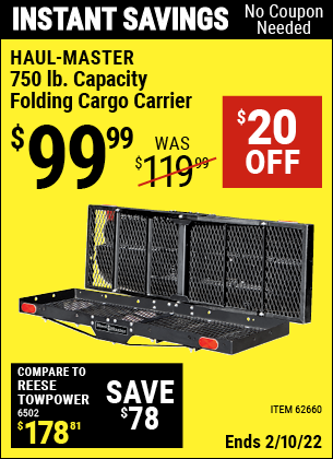 Haul Master Lbs Capacity Heavy Duty Folding Cargo Carrier For Harbor Freight Coupons