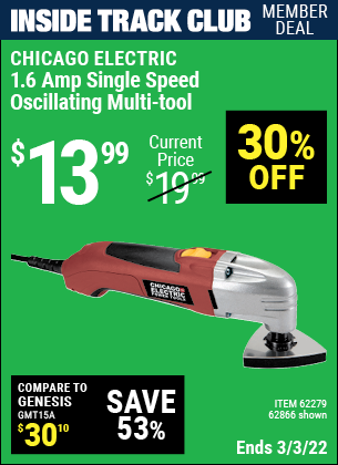 CHICAGO ELECTRIC Oscillating Multi-Tool for $13.99 – Harbor Freight Coupons