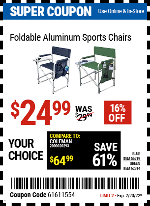 harbor freight chairs on sale