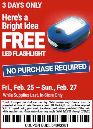 FREE COUPON: 144 Lumen Ultra Bright LED Portable Worklight