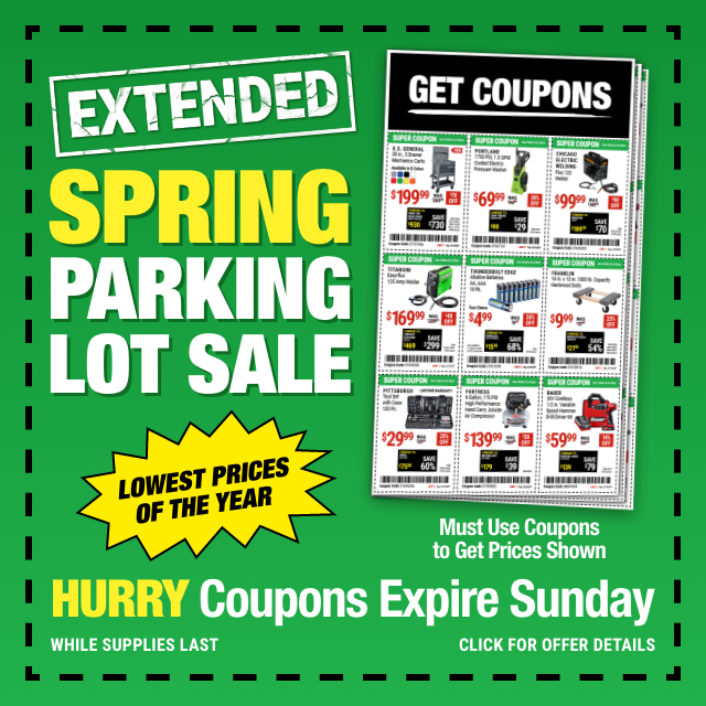 Ext. Parking Lot Sale Harbor Freight Coupons
