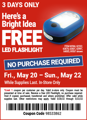 FREE GIFT: 144 Lumen Ultra Bright LED Portable Worklight/Flashlight