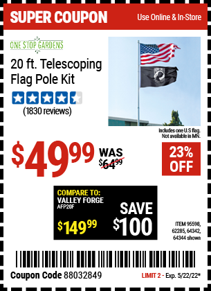 20 Ft. Telescoping Flag Pole Kit