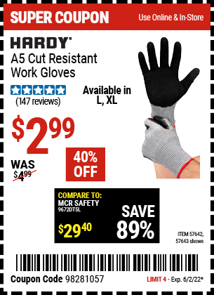 A5 Cut Resistant Work Gloves
