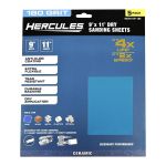 HERCULES 9 in. x 11 in. 180 Grit Dry Sanding Sheets with Ceramic Alumina Grain - 5 Pk. - Item 58433