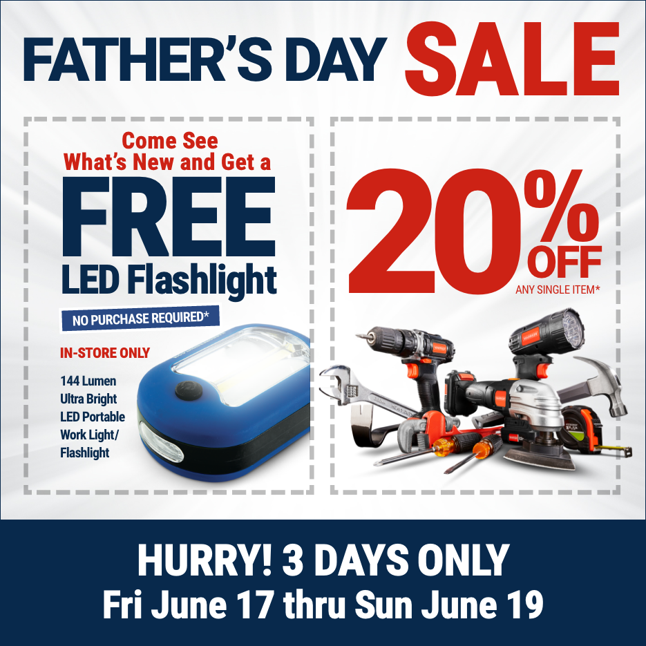 Father’s Day Weekend 20 Off + Free Puck Light Harbor Freight Coupons