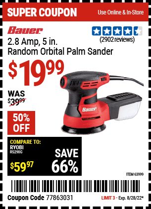 Harbor freight deals da sander electric