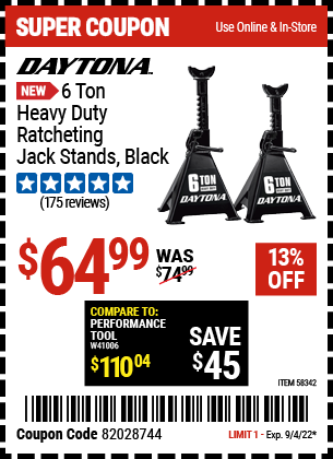 harbor freight jack stand coupon