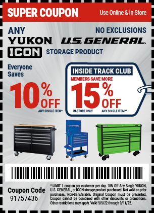 10% off Yukon US Gen ICON Storage