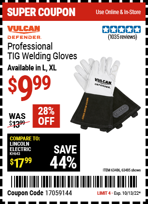 vulcan welding gloves harbor freight