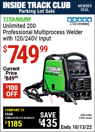 TITANIUM Unlimited 200 Professional Multiprocess Welder with 120/240 ...