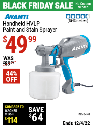 AVANTI Handheld HVLP Paint & Stain Sprayer for $49.99 – Harbor Freight ...