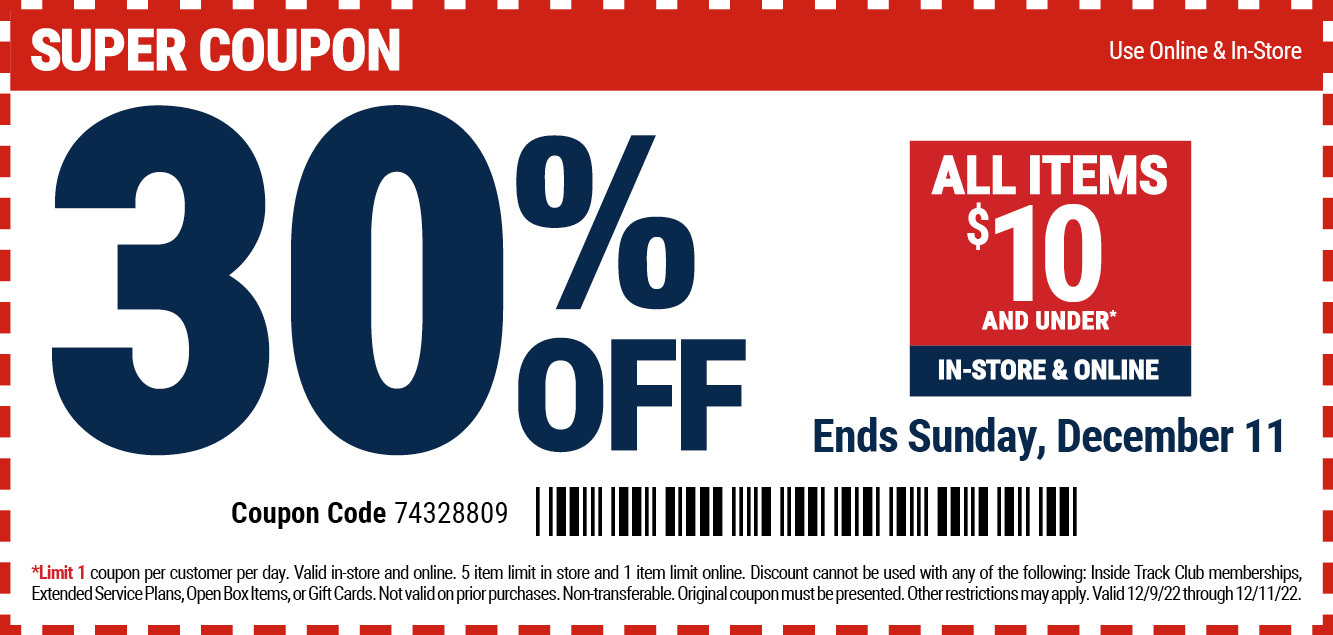 30% Off Under $10 12/09 – 12/11/2022 – Harbor Freight Coupons