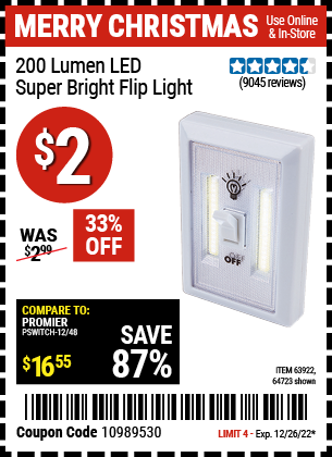 harbor freight 200 lumen led flip light