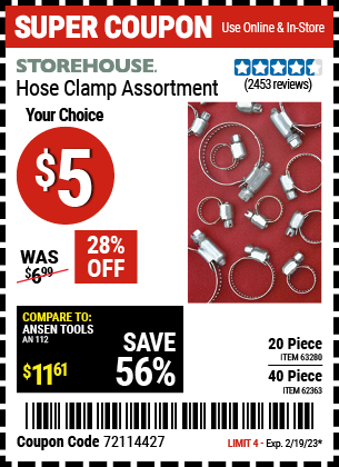 Buy the STOREHOUSE Hose Clamp Assortment 40 Pc., valid through 2/19/23.