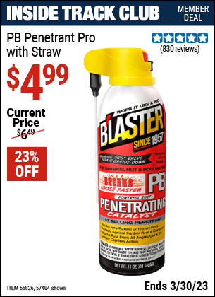 B?LASTER PB Penetrant 11 Oz. For $4.99 – Harbor Freight Coupons