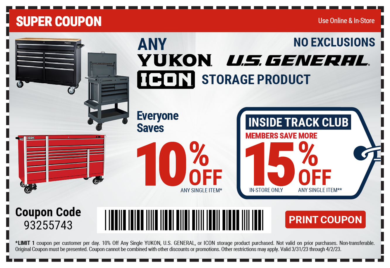 10% off Yukon US Gen  ICON Storage items
