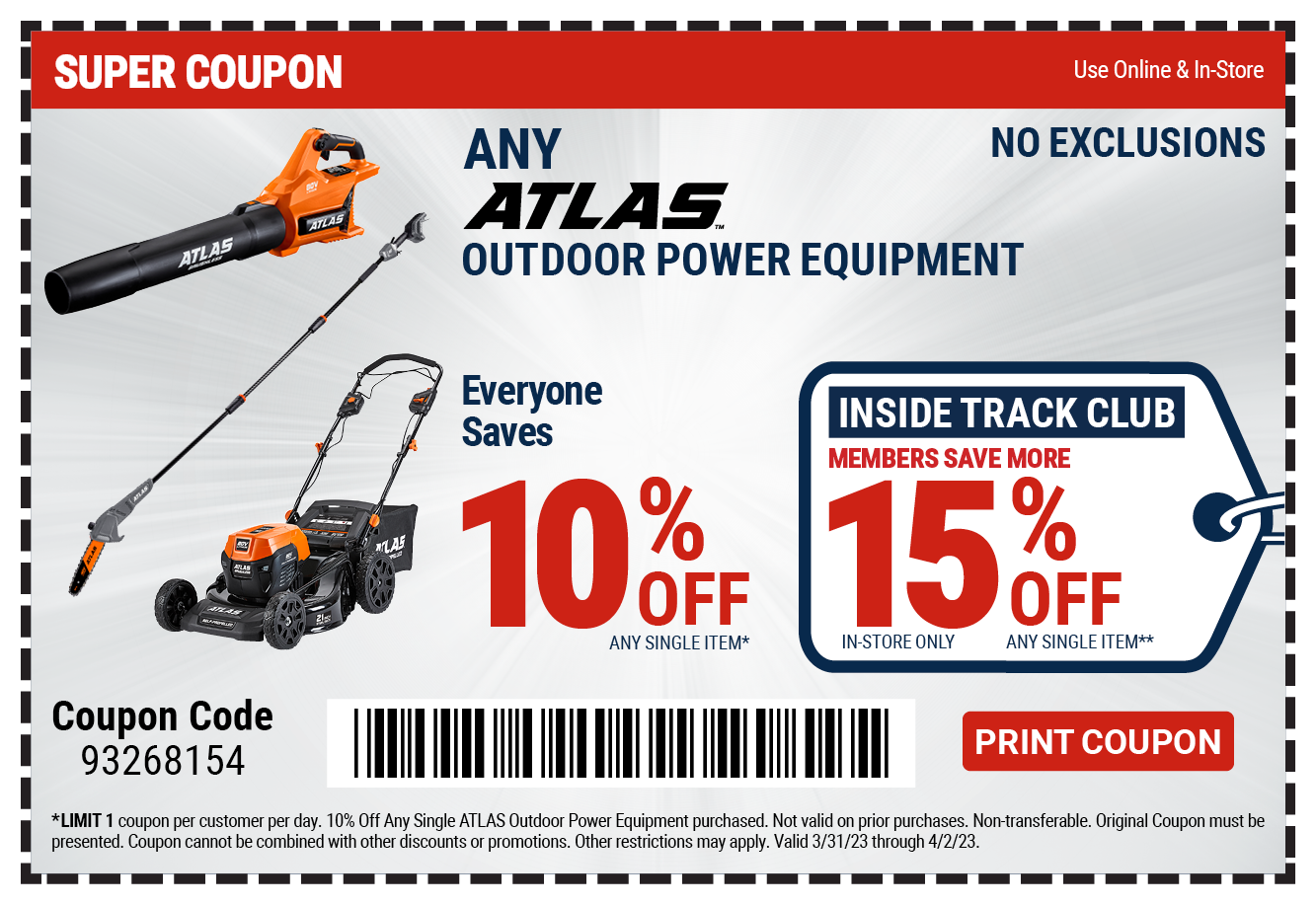 10% Off Any Atlas OPE