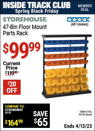 STOREHOUSE 47 Bin Floor Mount Parts Rack for $99.99 – Harbor Freight ...