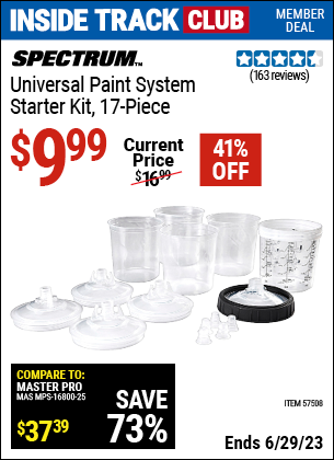 Inside Track Club members can buy the SPECTRUM Universal Paint System Starter Kit (Item 57508) for $9.99, valid through 6/29/2023.