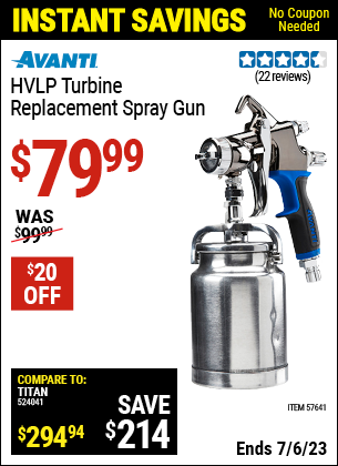 AVANTI HVLP Turbine Replacement Spray Gun for $79.99 – Harbor Freight ...