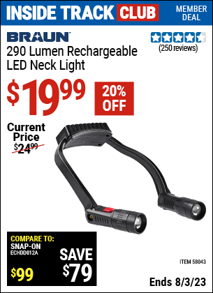 Braun 290 Lumen Led Neck Light For $19.99 – Harbor Freight Coupons