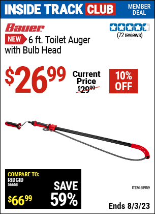 Ridgid 6 ft. Toilet Auger