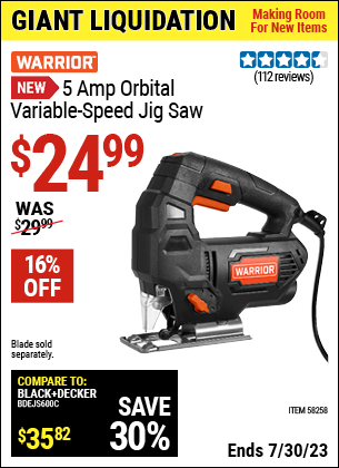 Black & Decker 4.5 Amp Variable Speed Jigsaw