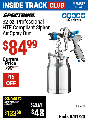 SPECTRUM 32 oz. Professional HTE Compliant Siphon Air Spray Gun for $84 ...