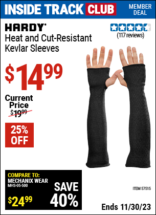 Inside Track Club members can buy the HARDY Heat Resistant Sleeves (Item 57515) for $14.99, valid through 11/30/2023.