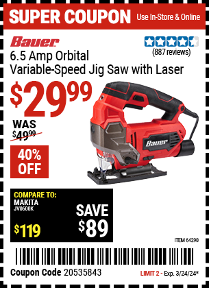 Harbor freight store cordless jigsaw