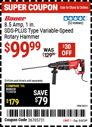 Buy the BAUER 8.5 Amp (Item 58214) for $99.99, valid through 6/6/24.